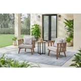 Hampton Bay Sage Point Brown 3-Piece Wood Outdoor Patio Set with Grey Cushion and Brown Pillow @ $249.00