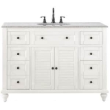 Home Decorators Collection Hamilton Shutter 49-1/2 in. W x 22 in. D Bath Vanity in Ivory with Grey Granite Top @ $425.80