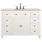 Home Decorators Collection Hamilton Shutter 49-1/2 in. W x 22 in. D Bath Vanity in Ivory with Grey Granite Top @ $425.80