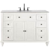 Home Decorators Collection Hamilton Shutter 49-1/2 in. W x 22 in. D Bath Vanity in Ivory with Grey Granite Top @ $425.80