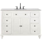 Home Decorators Collection Hamilton Shutter 49-1/2 in. W x 22 in. D Bath Vanity in Ivory with Grey Granite Top @ $425.80