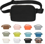 VOROLO Waist Pack for Running Fanny Pack for Women and Men Crossbody Belt Bag Bum Bag with Adjustable Strap for Hiking Workout Sports Travel Black