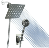 6 inch Shower Head with handheld, High Pressure 6″ Rainfall Stainless Steel Shower Head @ $24