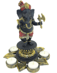 Design Toscano Standing Lord Ganesha on Lotus Flower Candle Holder Statue @ $9