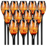 Otdair 12-pack Solar Torch Lights with Flickering Flame @ $24.99