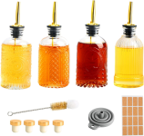 Simple Glass Syrup Bottles – 4 set 7 oz /200ml Syrup Glass Dispenser @ $16.99