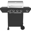 Nexgrill 4-Burner Propane Gas Grill in Black with Side Burner and Stainless Steel Main Lid @ $199.00
