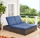 Mainstays Cushion Steel Outdoor Chaise Lounge – Blue/Black