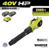 RYOBI 40V HP Whisper Series 190 MPH 730 CFM Leaf Blower w/Batteries & Charger @ $269.00