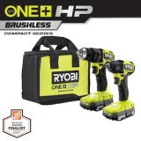 Ryobi ONE+ HP 18V Brushless Cordless Compact 2-Tool Combo Kit w/Drill, Impact Driver, Batteries, Charger, Bag @ $99.00