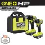 Ryobi ONE+ HP 18V Brushless Cordless Compact 2-Tool Combo Kit w/Drill, Impact Driver, Batteries, Charger, Bag @ $99.00