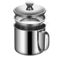 STAINLESS STEEL OIL CONTAINER W/ STRAINER @ For