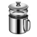 STAINLESS STEEL OIL CONTAINER W/ STRAINER @ For
