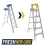 Werner 6 ft. Aluminum Step Ladder (10 ft. Reach Height) with 250 lb. Load Capacity Type I Duty Rating @ $39.88